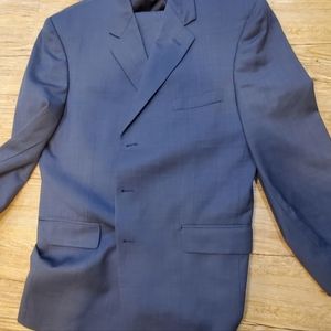 Navy blue houndstooth mens suit